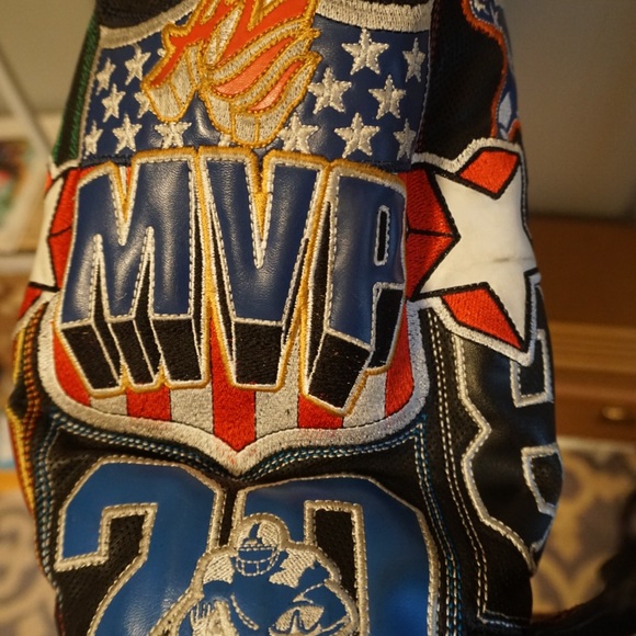 AL Wissam Genuine Leather Vintage MVP NFL Jacket - Picture 11 of 13